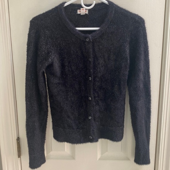 NWOT Cute black Cat & Jack sweater with buttons girls size 10/12 - Picture 1 of 6